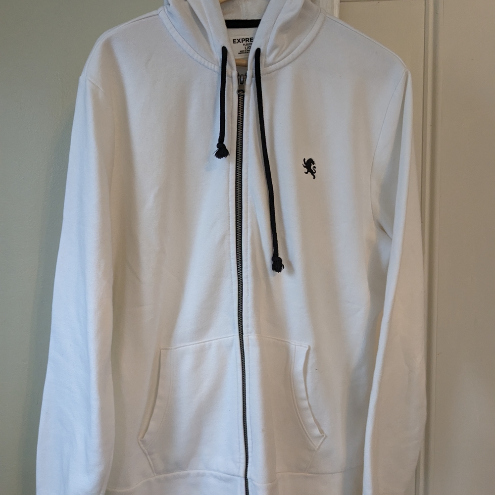 Express White Zip Up Shirt